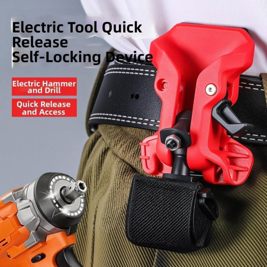 Heavy-Duty Electric Tool Holster with Quick Release – ABS Belt Clip Holder for Drills, Impact Drivers & Power Tools