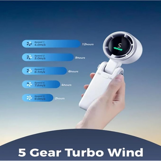 High-Speed Portable Turbine Fan – Powerful Handheld Rechargeable Mini Fan for Home, Office, Car & Travel 