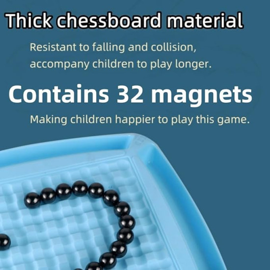 Interactive Magnetic Chess with 32 Rocks for Kids/Adults