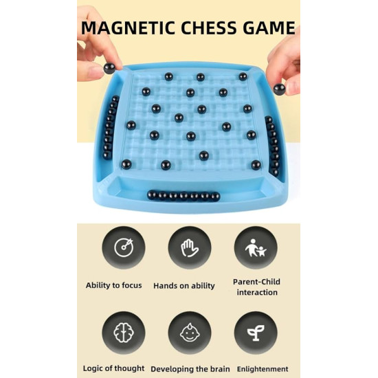 Interactive Magnetic Chess with 32 Rocks for Kids/Adults