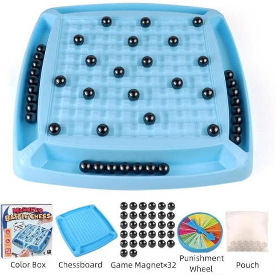 Interactive Magnetic Chess with 32 Rocks for Kids/Adults