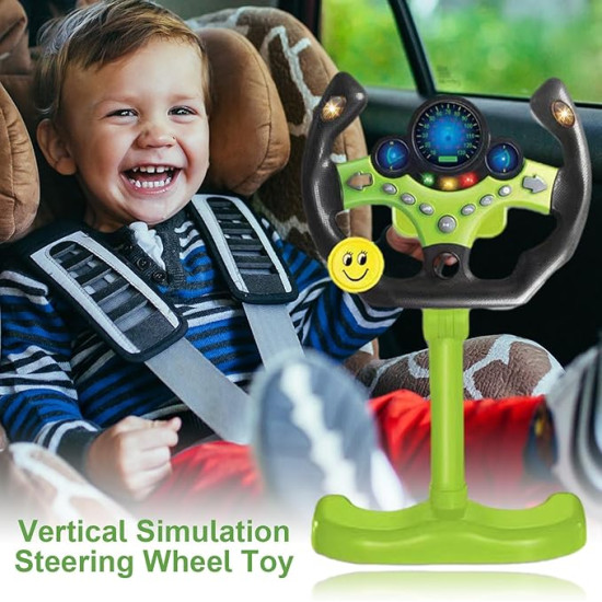 Interactive Steering Wheel Toy for Toddlers – Lights, Music & Driving Sounds Educational Car Toy