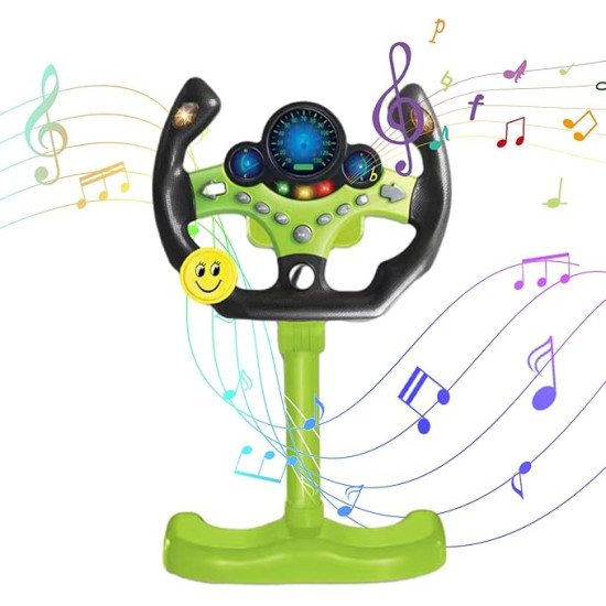 Interactive Steering Wheel Toy for Toddlers – Lights, Music & Driving Sounds Educational Car Toy