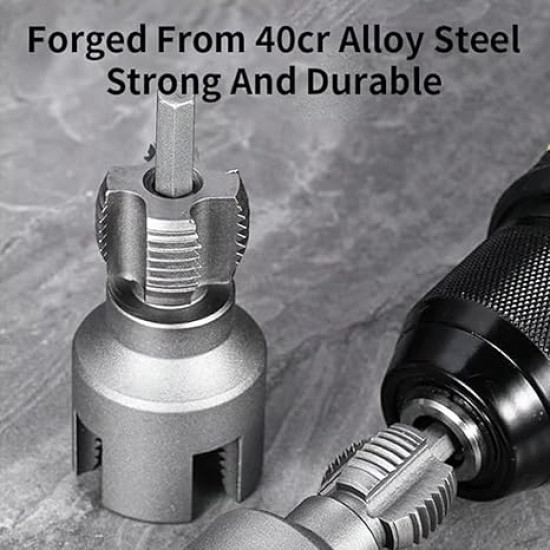 Integrated Internal and External PVC Pipe Threading Tool 2pcs Set (1/2'' &  3/4'' )