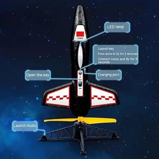 Kids Parachute Rocket Launcher Toy – High-Flying Air Rockets Reach 30-50M for Outdoor Family Fun