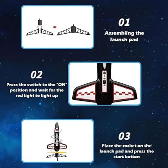 Kids Parachute Rocket Launcher Toy – High-Flying Air Rockets Reach 30-50M for Outdoor Family Fun