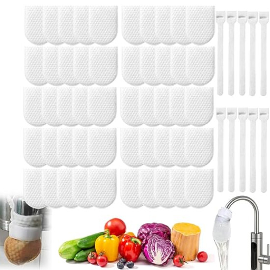 10(pcs) Kitchen Faucet Filter Bag for Sink – Reusable Splash-Proof Cotton Water Filter for Hot & Cold Faucets
