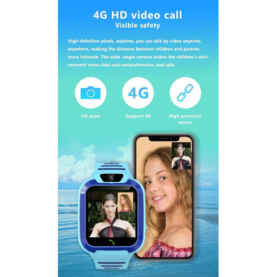 L37 4G GPS Kids Smart Watch – Real-Time Location Tracker, Video Calling, SOS Emergency Button & 800mAh Battery