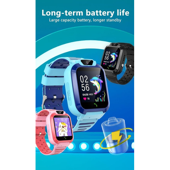 L37 4G GPS Kids Smart Watch – Real-Time Location Tracker, Video Calling, SOS Emergency Button & 800mAh Battery