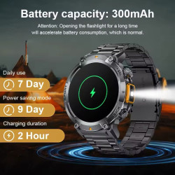 LIGE  Outdoor Men Sport Smart Watch With Flashlight (Silicone Band)