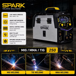 250A 3-in-1 MIG Flux Core Welding Machine – MIG, MMA Stick & Lift TIG Inverter Welder 220V