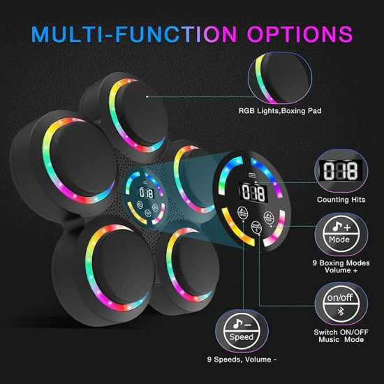 Punch Stress Away Turn Any Wall Into A Fun Home Gym - Premium Smart Music Boxing Machine