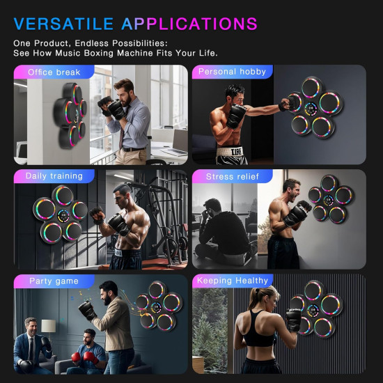 Punch Stress Away Turn Any Wall Into A Fun Home Gym - Premium Smart Music Boxing Machine