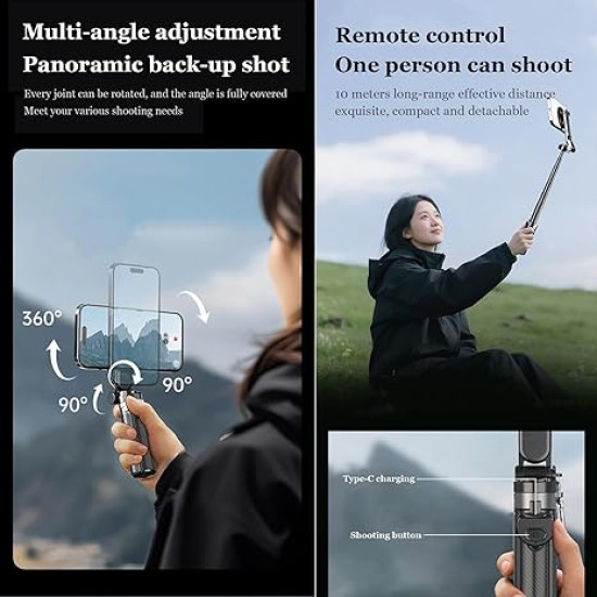 All-in-One Vlogging Tool – 4-in-1 Magnetic Selfie Stick with Remote