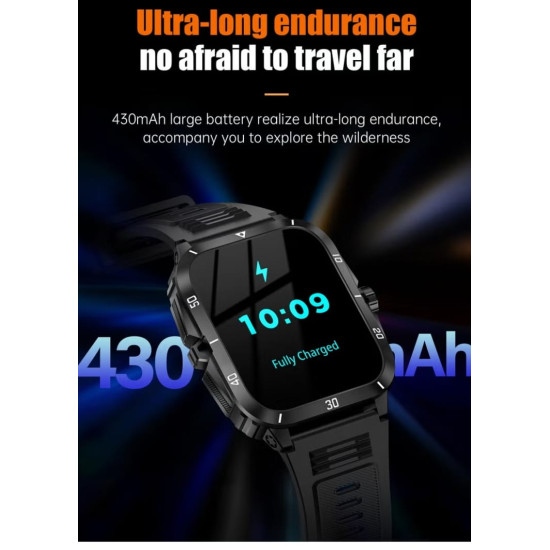 Lige Men Ip68 Waterproof Outdoor Smart Watch (Metal & Silcone Band) 