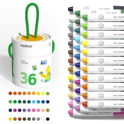 Mess-Free Coloring Fun – 36PCS Washable Twistable Crayons for Kids