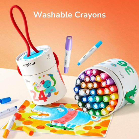 Mess-Free Coloring Fun – 36PCS Washable Twistable Crayons for Kids
