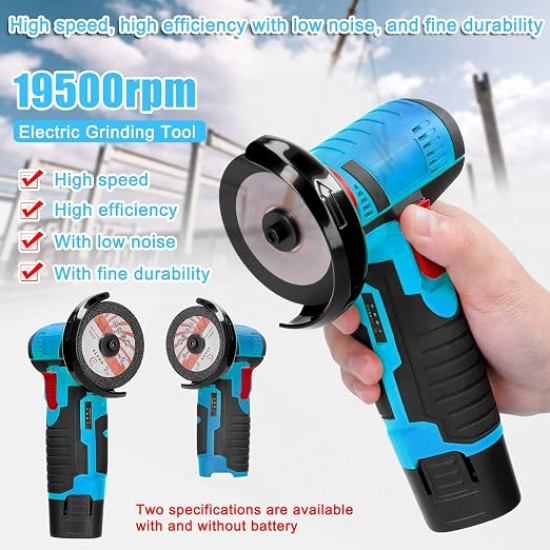 Mini Angle Grinder – Multifunction Electric Cutting, Grinding & Polishing Tool (Incl 2 Batteries)
