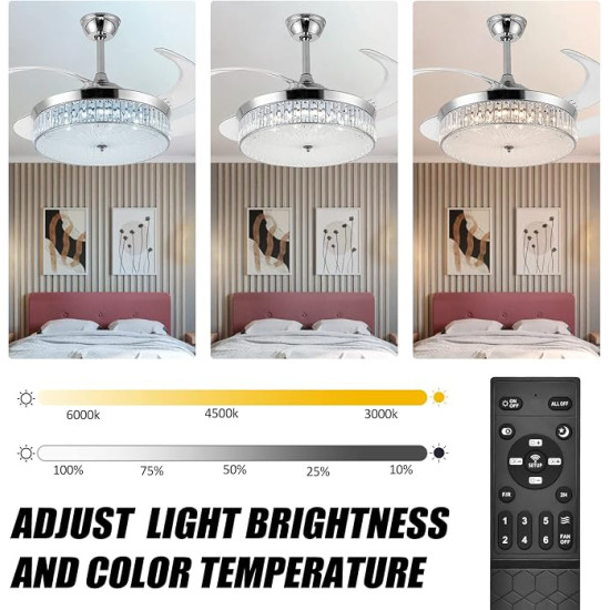 Modern Comfort for Any Room – 3-in-1 Smart Ceiling Upgrade – Fan, LED Light & Bluetooth Speaker