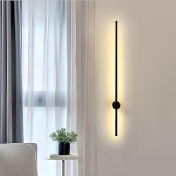 Wired Modern Dimmable Black Aluminum LED Wall Lamp