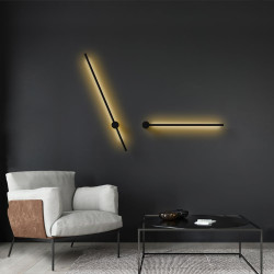 Wired Modern Dimmable Black Aluminum LED Wall Lamp