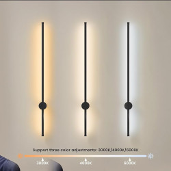 Wired Modern Dimmable Black Aluminum LED Wall Lamp