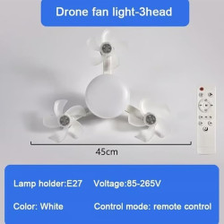 Turn Any Light Socket Into a Fan – 2-in-1 LED Drone Ceiling Fan with 3 Adjustable Heads