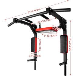 Multifunctional Wall Mounted Pull Up Bar Chin Up bar Dip Station for Indoor Home Gym Workout