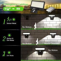 Solar Powered Flood Lights With Movement Detection, 3-Mode Simple Operation Wireless Securisol Solar Powered Flood Lights With Movement Detection, 3-Mode Simple Operation Wireless Securisol