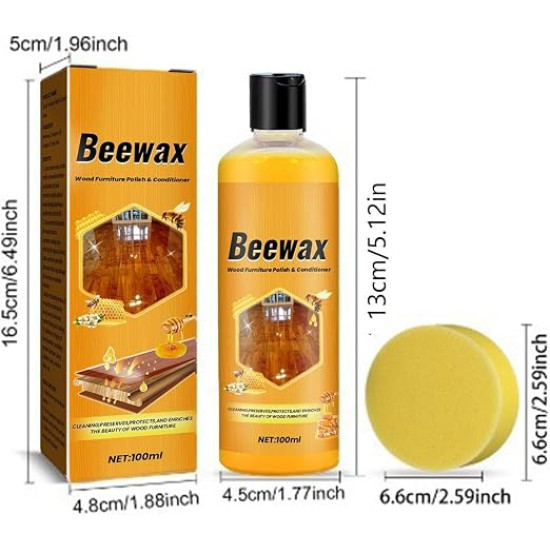 Natural Beeswax Wood Polish & Cleaner Spray 100ml – Restores, Cleans & Protects Wooden Furniture
