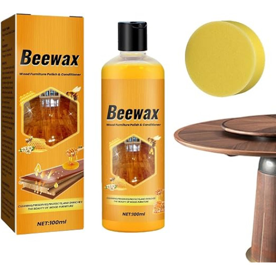Natural Beeswax Wood Polish & Cleaner Spray 100ml – Restores, Cleans & Protects Wooden Furniture