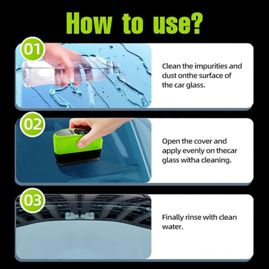 Oil Film Glass Cleaning Brush for Car Windshields – Streak-Free Clear Vision Cleaner