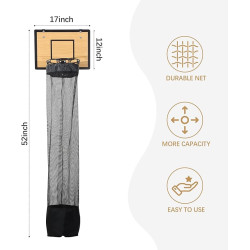 Over the Door Basketball Laundry Hamper with Hoop & Zipper – Space Saving Kids Laundry Basket for Bedroom, Dorm & Bathroom