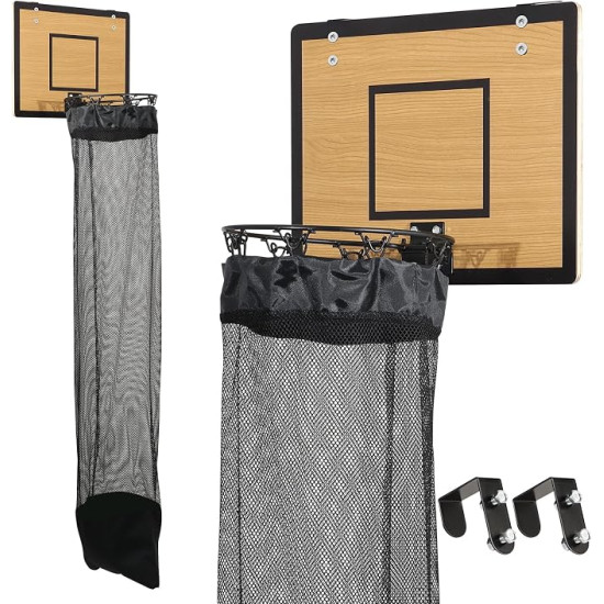 Over the Door Basketball Laundry Hamper with Hoop & Zipper – Space Saving Kids Laundry Basket for Bedroom, Dorm & Bathroom