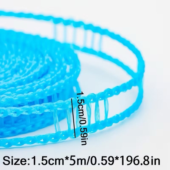26ft Portable Adjustable Clothesline – Laundry Drying Rope with Hooks for Home, Travel & Camping (2pks)