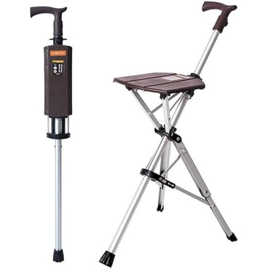 Support When Walking, Comfort When Resting – Foldable Cane Chair for Seniors