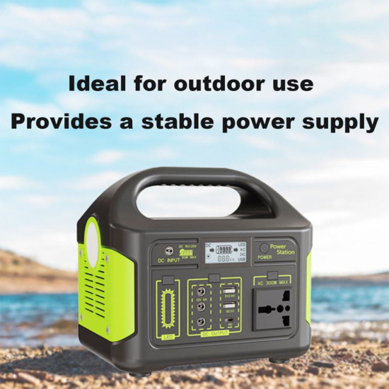 Portable Power Station 300W - Solar Powered Generator 110V Pure Sine Wave with AC Outlet, Solar Power Bank for Home, Camping, Outdoor Use