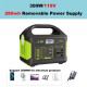 Portable Power Station 300W - Solar Powered Generator 110V Pure Sine Wave with AC Outlet, Solar Power Bank for Home, Camping, Outdoor Use