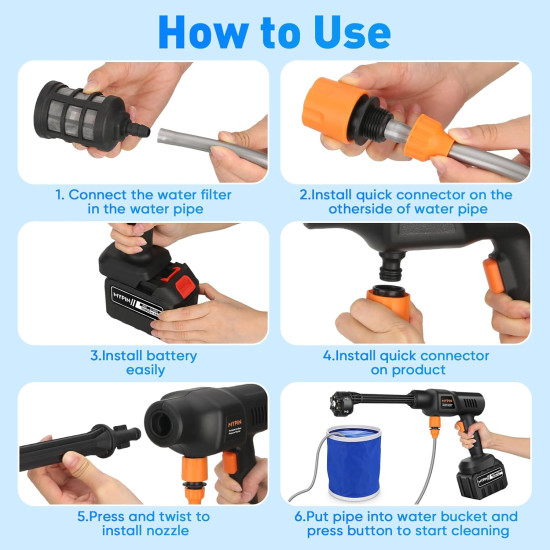 Portable Cordless Pressure Washer 