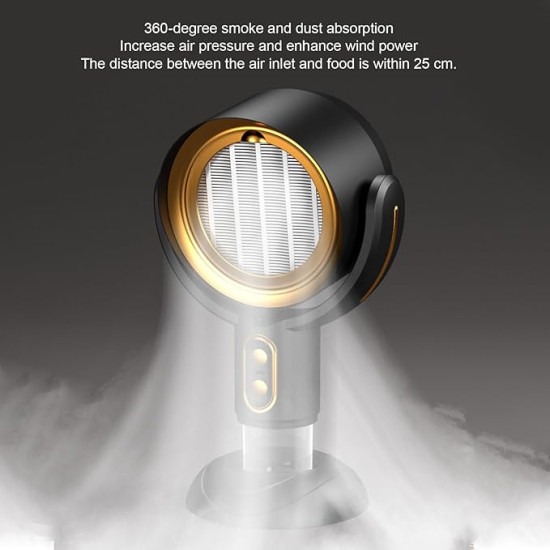 Remove Smoke & Odors Anywhere – Portable Desktop Range Hood with Rechargeable Battery