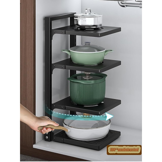 Maximize Cabinet Space – Adjustable Pots & Pans Organizer Rack