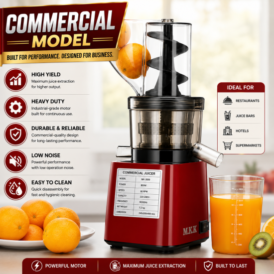 Make Fresh, Healthy Juice at Home – Cold Press Slow Juicer with Large Feed Chute