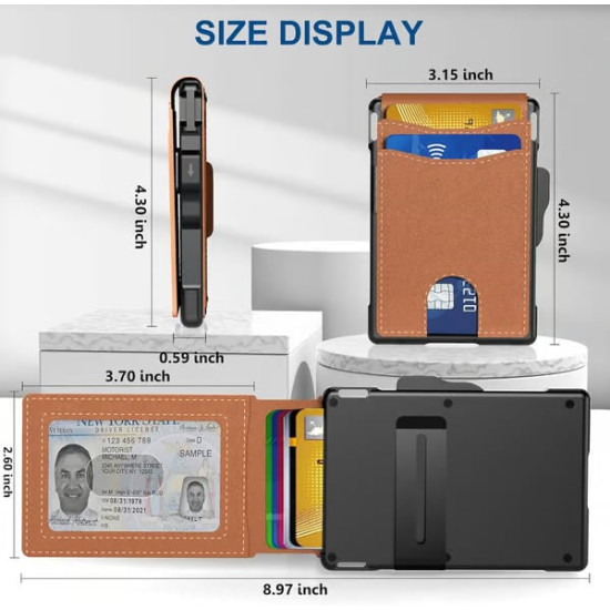Slim, Secure & Built for Everyday Carry – Minimalist RfID Pop-Up Wallet for Men