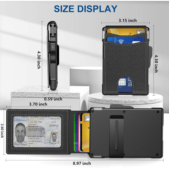 Slim, Secure & Built for Everyday Carry – Minimalist RfID Pop-Up Wallet for Men