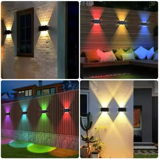 Light Up Your Outdoors in Style – Solar Wall Lights Multi-Color LED
