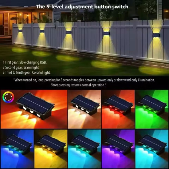 Light Up Your Outdoors in Style – Solar Wall Lights Multi-Color LED