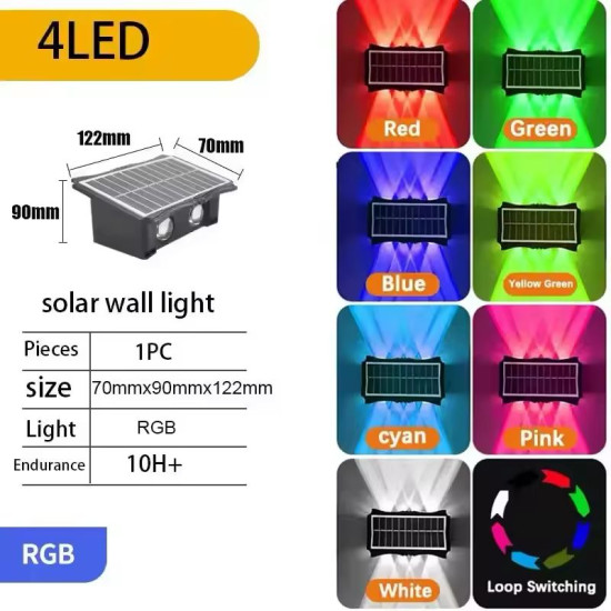 Light Up Your Outdoors in Style – Solar Wall Lights Multi-Color LED
