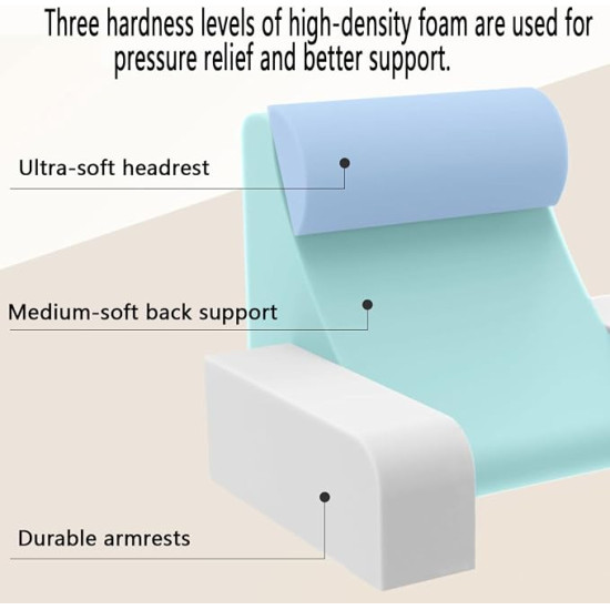 Reading Pillow with Arms – Back Support Cushion with Storage Pocket for Bed, TV & Gaming