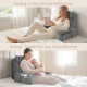Reading Pillow with Arms – Back Support Cushion with Storage Pocket for Bed, TV & Gaming
