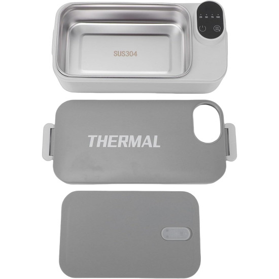 Rechargeable Heated Lunch Box - 304 Stainless Steel Electric Food Warmer with Digital Display I Perfect for Work, School, Car & Travel
